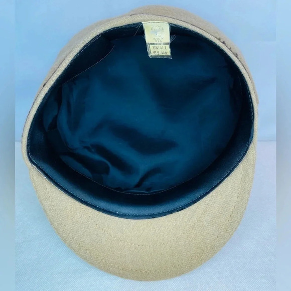 Vintage Wool Newsboy Hat Tan Brown MADE IN USA - Picture 5 of 8